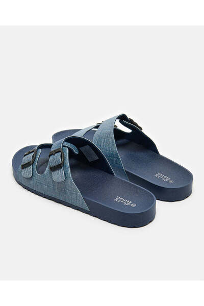 REDTAG Men Blue Denim Comfort Buckle Slide