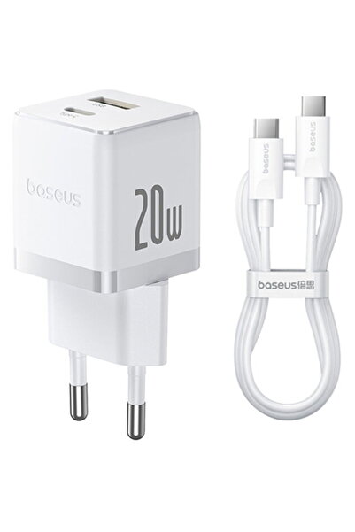 Baseus P10111608213-01, 20 W, 1 x USB, 1 x USB Type-C, Alb