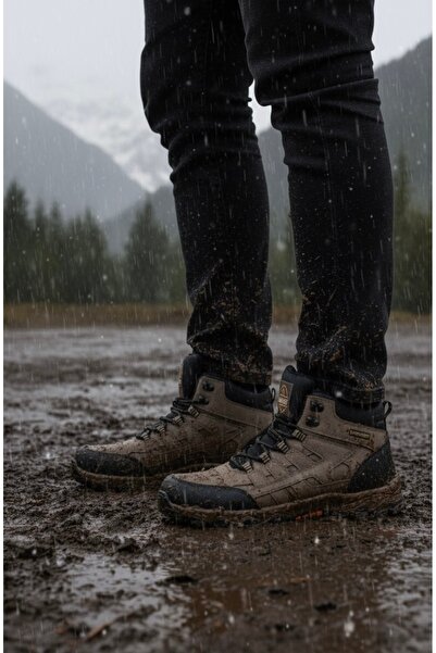 Budaks Ανδρικές μπότες με επένδυση από γούνα, ανθεκτικές στο νερό και το χιόνι, χειμερινές μπότες πεζοπορίας με φερμουάρ και κορδόνια