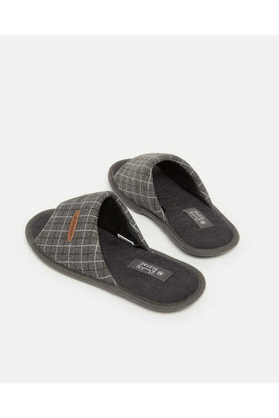 REDTAG Men Grey Checkered Slipper