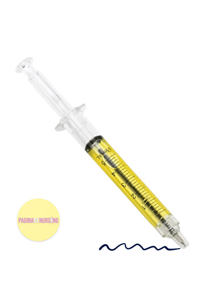 Pagina de Nursing Pix formă Seringă Galben (mină albastră)