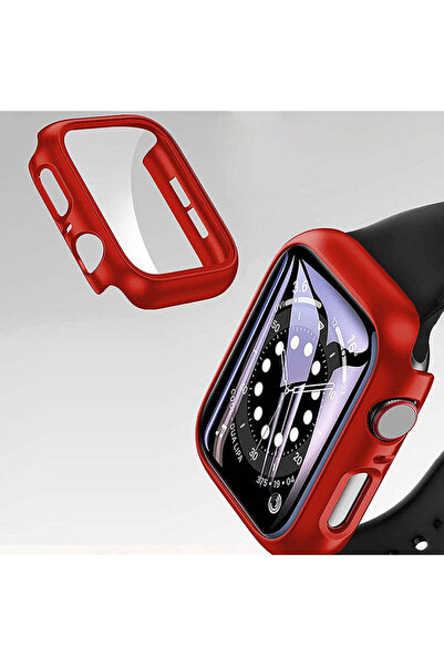 Casey Studios Apple Watch 9/8/7 Case with Foil - 45MM, Hard Polycarbonate, Slim, Anti-Shock Full Screen, Red