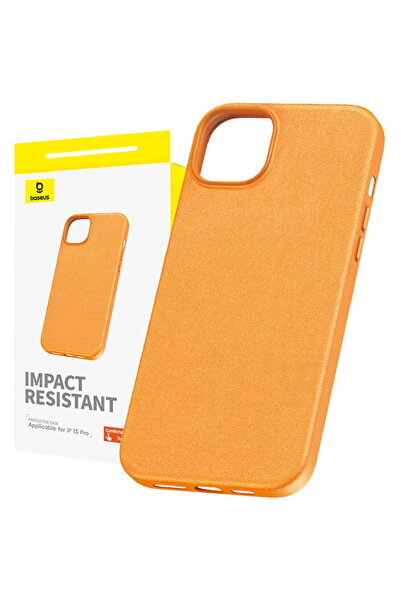 Baseus Case for iPhone 15 Pro Fauxther Series (Orange)