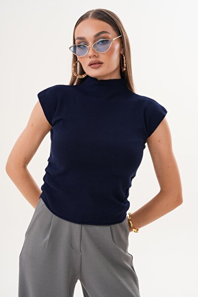 ŞİMAL Women's Half Fisherman Pleated Knitwear Knitted Blouse 255187 -