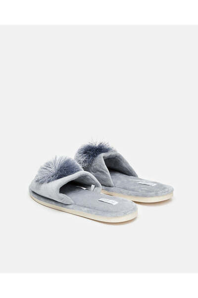 REDTAG Women Grey Pompom Slippers