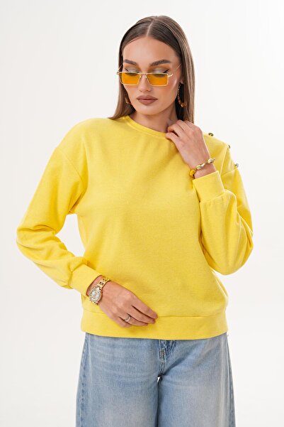 ŞİMAL Women's Shoulder Button Detailed Thessaloniki Knitted Sweatshirt 255226 -