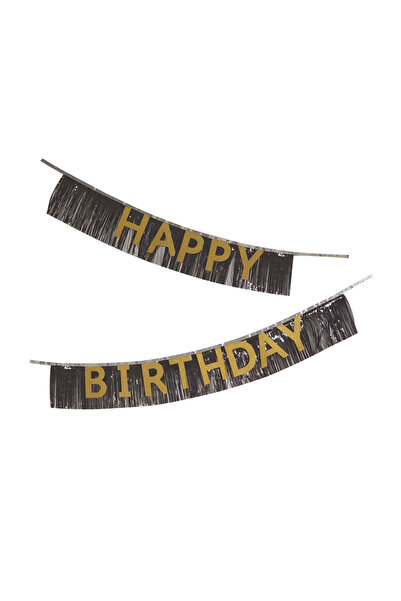 Mirific Party Ghirlandă decorativă, neagră și aurie cu sclipici, 3 m x 18 cm,...