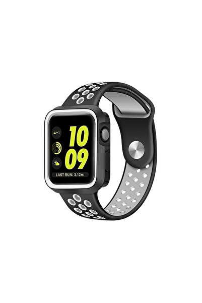 Casey Studios Rugged Case for Apple Watch 3/2/1 - 42MM, Hard Material, Ultra-Thin, Black/White