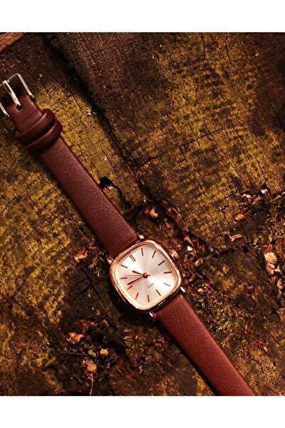 Ricardo 60 Minutes Clock & Retro Minimal Brown Leather Cord Women's Wristwatc...