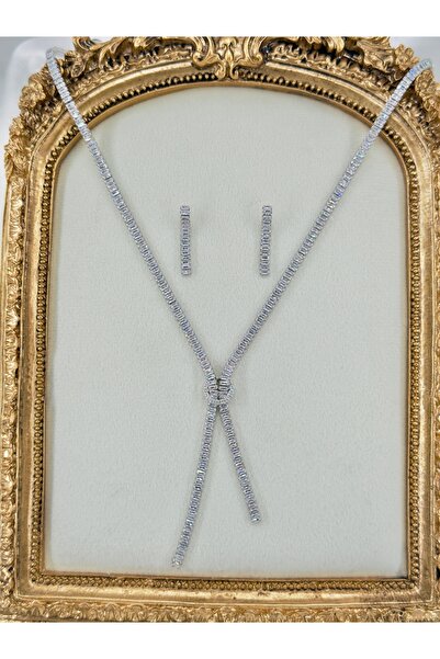 Snartun Zirkon Taşlı Kolye ve Küpe Seti – Özel Kutulu I Şık Takı Seti