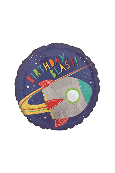 Mirific Party Balon petrecere, folie metalizată albastră, 45 cm, rachetă, exp...