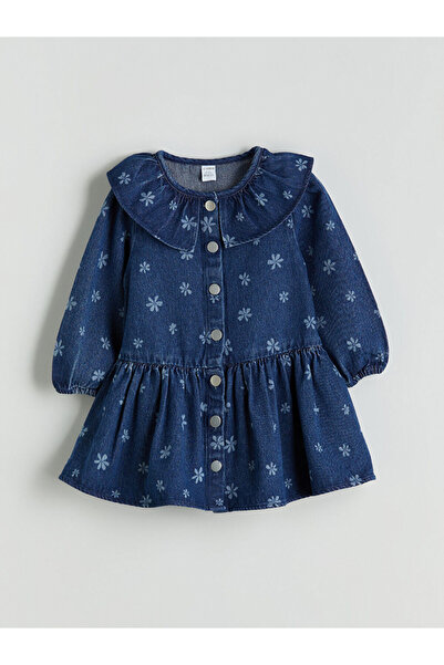 LC Waikiki Indigo Ruffle Girls' Jean Dress
