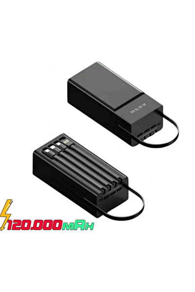 SPRANGE SR-P1200 120.000mAh 3xUSB Girişi 33W-PD 3in1 USB Kablo Power Type-C Şarj Girişi Kılıf Hediye