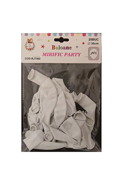 Mirific Party Baloane latex pentru petrecere, albe și negre, 30 cm, 20 buc.