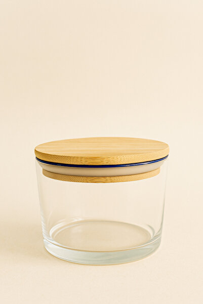 Fhilli Vetro - Set of 6 Glass Breakfast Bowls with Bamboo Lids 220 Cc