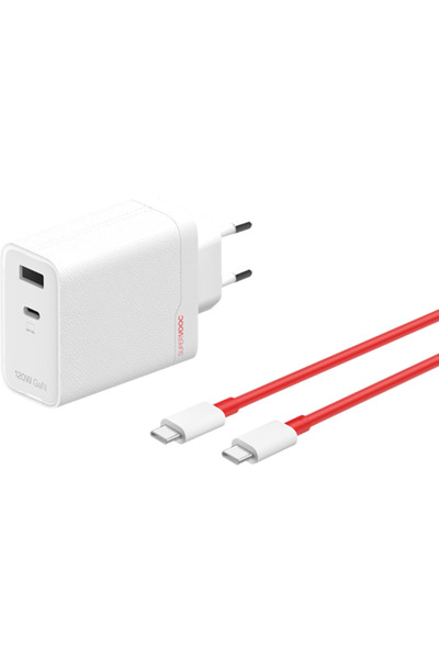 Oneplus SUPERVOOC Adaptor 120W Dual Ports GaN Cablu USB C inclus 1x USB A + 1x USB C Alb