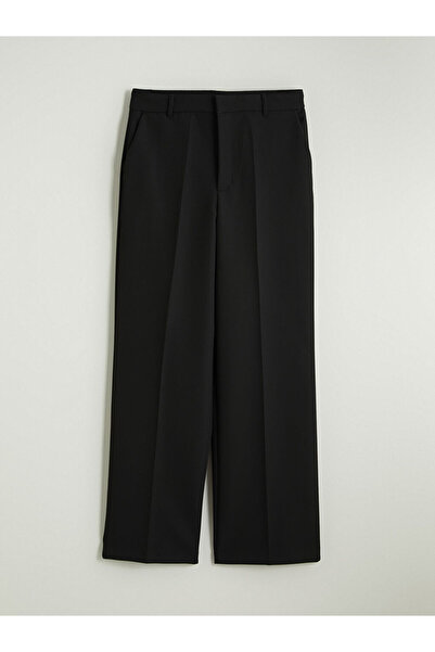 LC Waikiki Black Standard Fit Wide Leg Women's Trousers