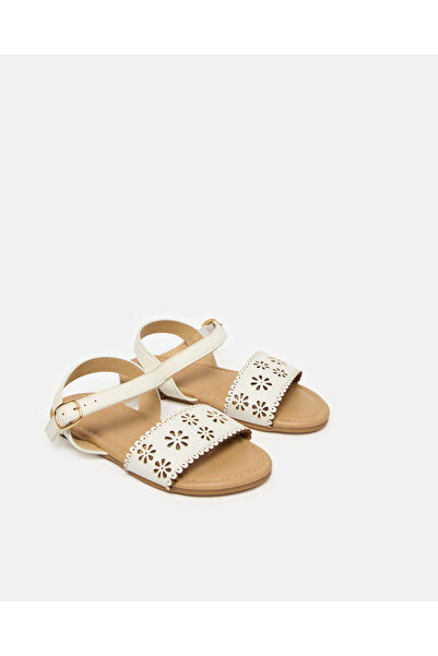 REDTAG Senior Girls White Laser Cut Sandal