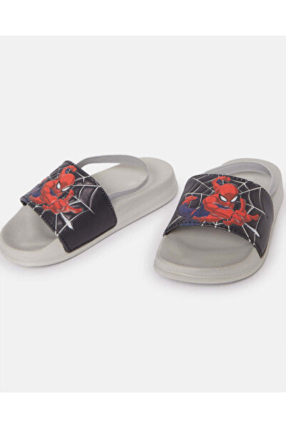 REDTAG Boys Grey Spiderman Printed Slide
