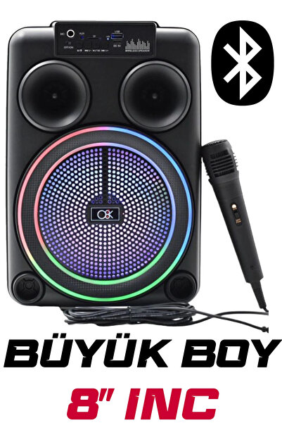 jetucuzal Platoon PL-8106 BT USB SD AUX 8 İNÇ Mikrofonlu Anfi Yüksek SES Taşı...