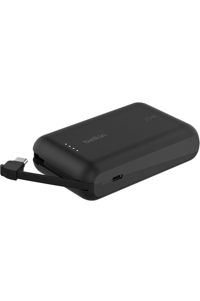 Belkin Fast Charge, Portable with Integrated Cable 10K PD 20W - Fast Charge -C Power - Black
