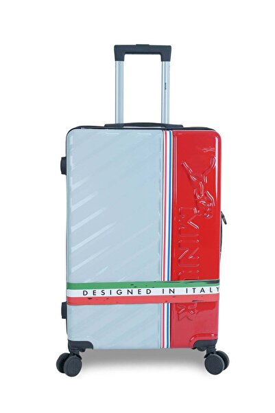 Mnuk SWAGGER 24inch Luggage | Polycarbonate and ABS Hardside Trolley | Double 360° 4 Wheeler | Whit