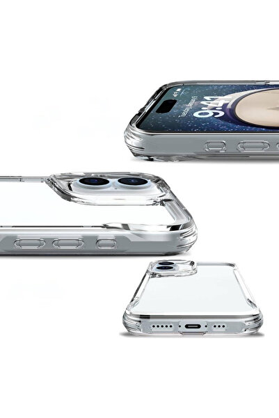 Evax iPhone 16 Plus Compatible Airbag Corner Protection Hard Back Soft Edges Thick Silicone Case