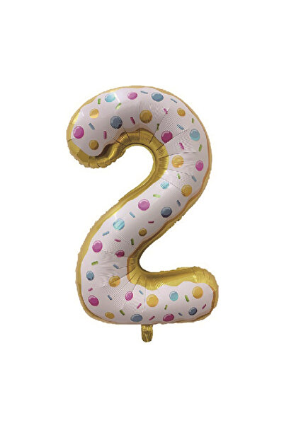Mirific Party Party balloon, glazed metallic foil, 80 cm, number 2