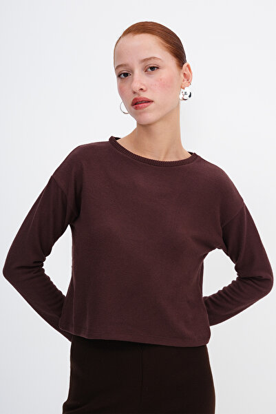 Addax Crew Neck Soft Textured Blouse B11244-İ2