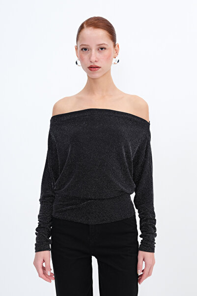 Addax Shiny Threaded Blouse B12658