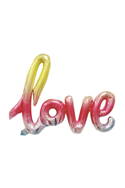 Mirific Party Balon folie petrecere, metalizat multicolor, 102×65 cm, LOVE