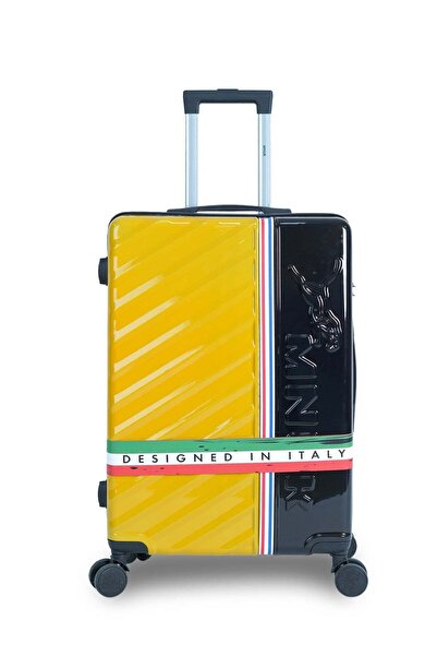 Mnuk SWAGGER 24in Luggage Polycarbonate ABS Hardside 360° 4-Wheel Yellow Black
