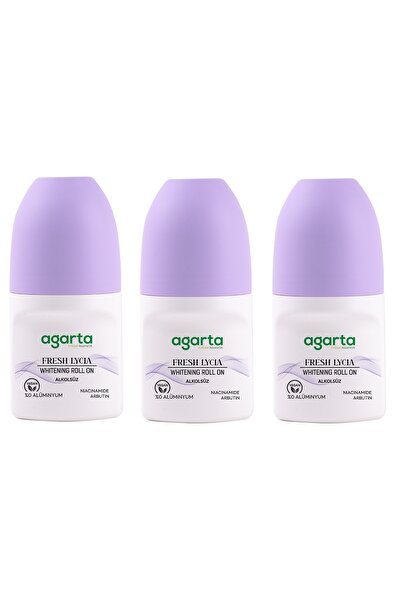 Agarta Ter Kokusu Önleyici 24 Saat Etkili Kadın Fresh Lycıa Roll-On 50 Ml x 3...
