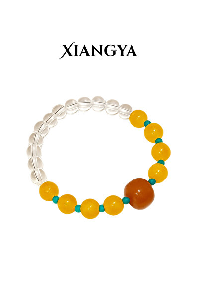 XIANGYA سوار كريستال للسيدات - شمع العسل مع خرزة بودي وكريستال | أمبر تايد