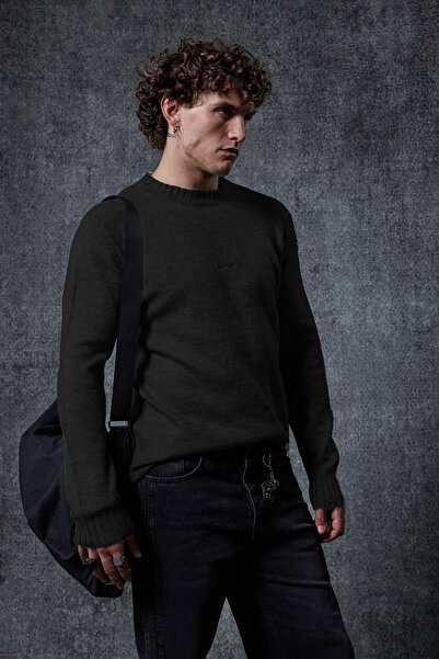 ablukaonline Men's Regular Fit Crew Neck Sweatshirt Black