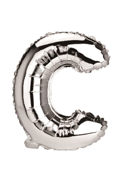 Mirific Party Balon petrecere, folie argintie metalizată, 80 cm, litera C