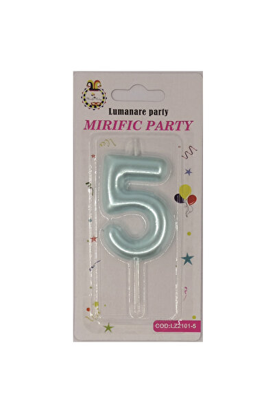 Mirific Party Lumânare albastră pentru tort, 6 cm, numărul 5