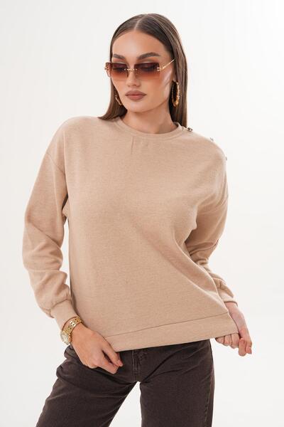 ŞİMAL Women's Shoulder Button Detailed Thessaloniki Knitted Sweatshirt 255226 -