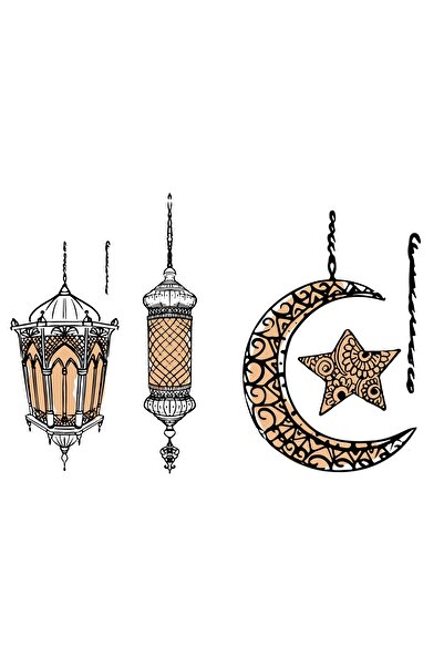 4Decor Autocolant decorativ de perete - Lămpi suspendate, 2 bucăți, 70 x 50 cm