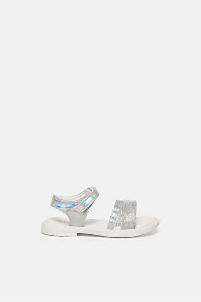 REDTAG Girls Silver Floral Laser-Cut Sandal
