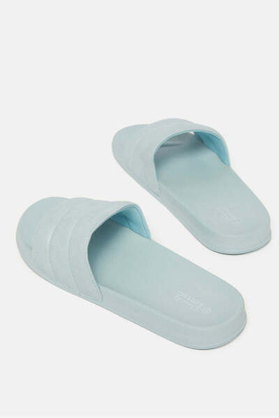 REDTAG Women Blue Stitching Upper Slide