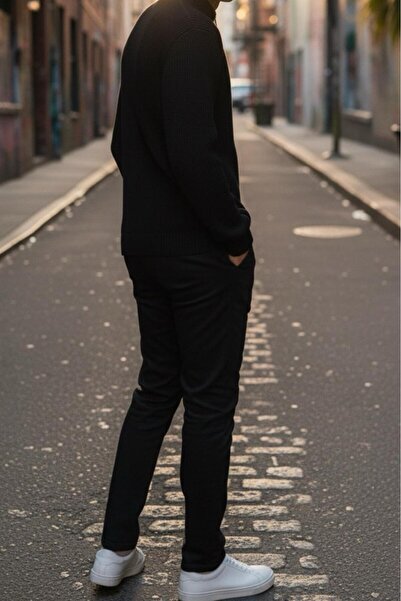 Oksit Loken Full Zip Mock Neck Thick Men's Cardigan