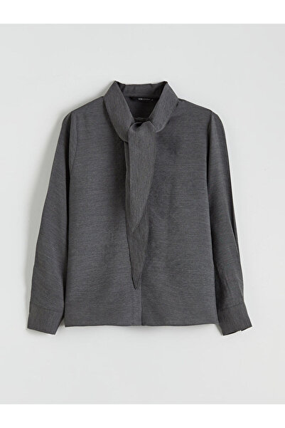 LC Waikiki Lcwaikiki Classicgrey Shawl Collar Modal Blend Women's Shirt