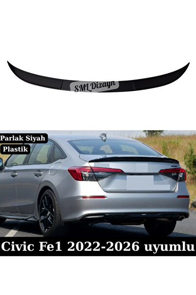 SML Dizayn Honda Civic Fe Spoiler 2022-2023-2024-2025 Civic Spoyler Parlak Si...