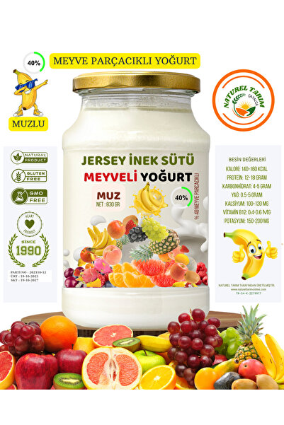 NATUREL MUZ PARÇACIKLI MEYVELİ YOĞURT 830 GR