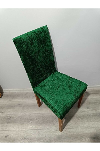 ARİFE HOME Kadife Likralı Sandalye Örtüsü Sandalye Kılıfı 1 Adet koyu yeşil