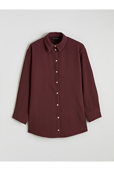 LC Waikiki Lcw Modestbordo Corded Fabric Women's Shirt Tunic