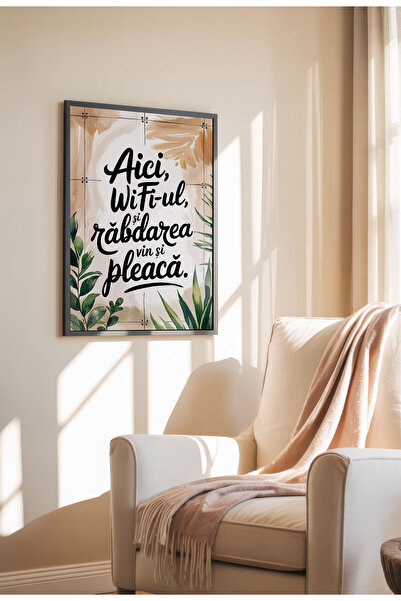 21mxm Unframed Romanian Quote Canvas Poster - Digital Print - Wi-Fi and Patience come and go