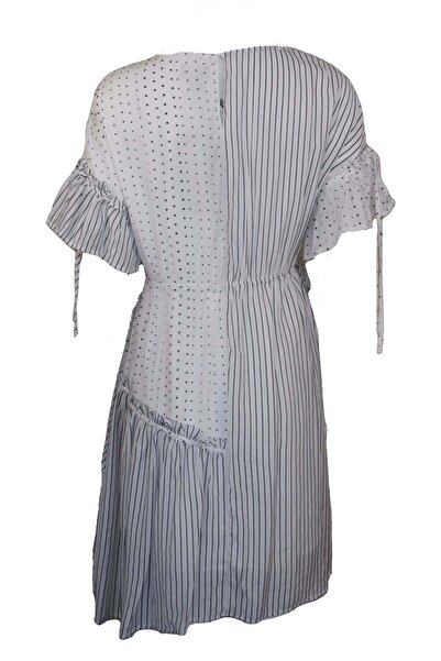 ONLY RR Stripe White Dress - XS, White, viscose | nylon