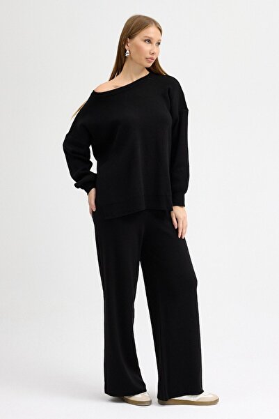 ebru akten butik Set de tricotaje pentru femei, cu pulover și pantaloni, cu d...